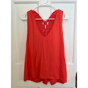 NEW Free People Movement Peach Tank Top Tie Strappy Back Women's L Low Back